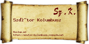 Szútor Kolumbusz névjegykártya